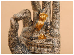 ENLIGHTENMENT IN YOUR PALM  STATUE - 7 INCH POLYSTONE/RESIN